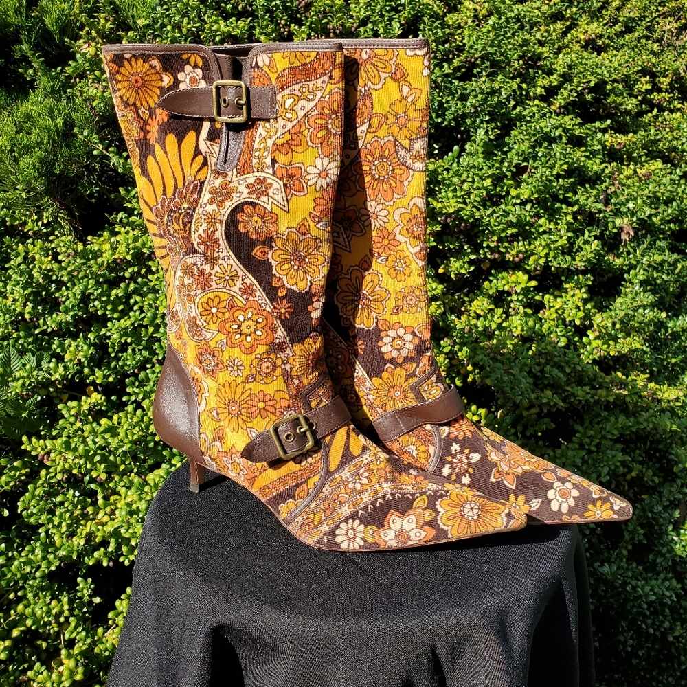 MAGNOLIA Flower Hippie Bobo Retro Boots